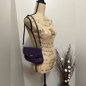 Grace Adele Elegant Purple Quilted Shoulder Bag
